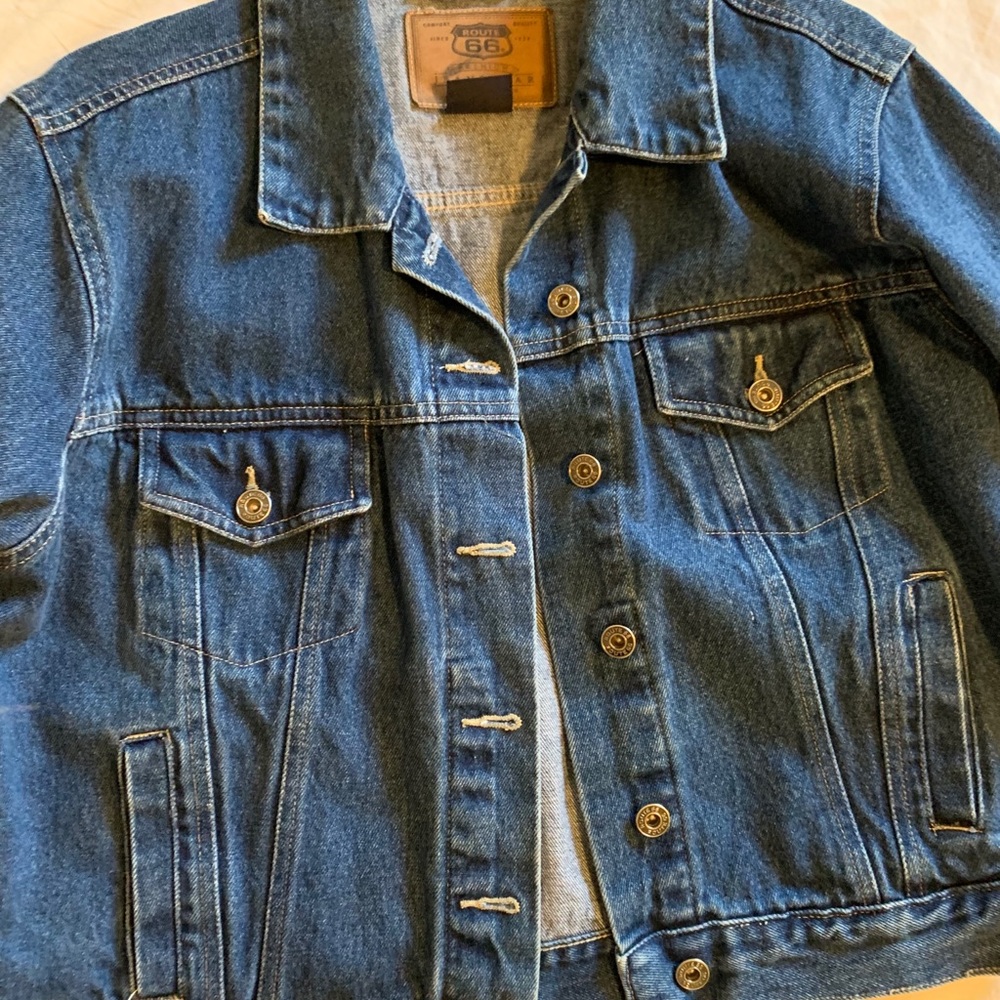 Vintage Route 66 Blue Jean Jacket